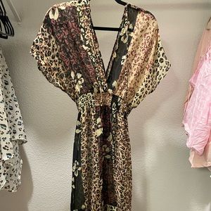 NWOT Sheer Animal Print Dress - coverup dress Poolside or Out - Size Medium